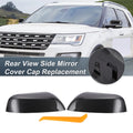 Set of 2 Rearview Mirror Cover Caps Black Carbon Fiber for Ford Explorer (2016–2019)