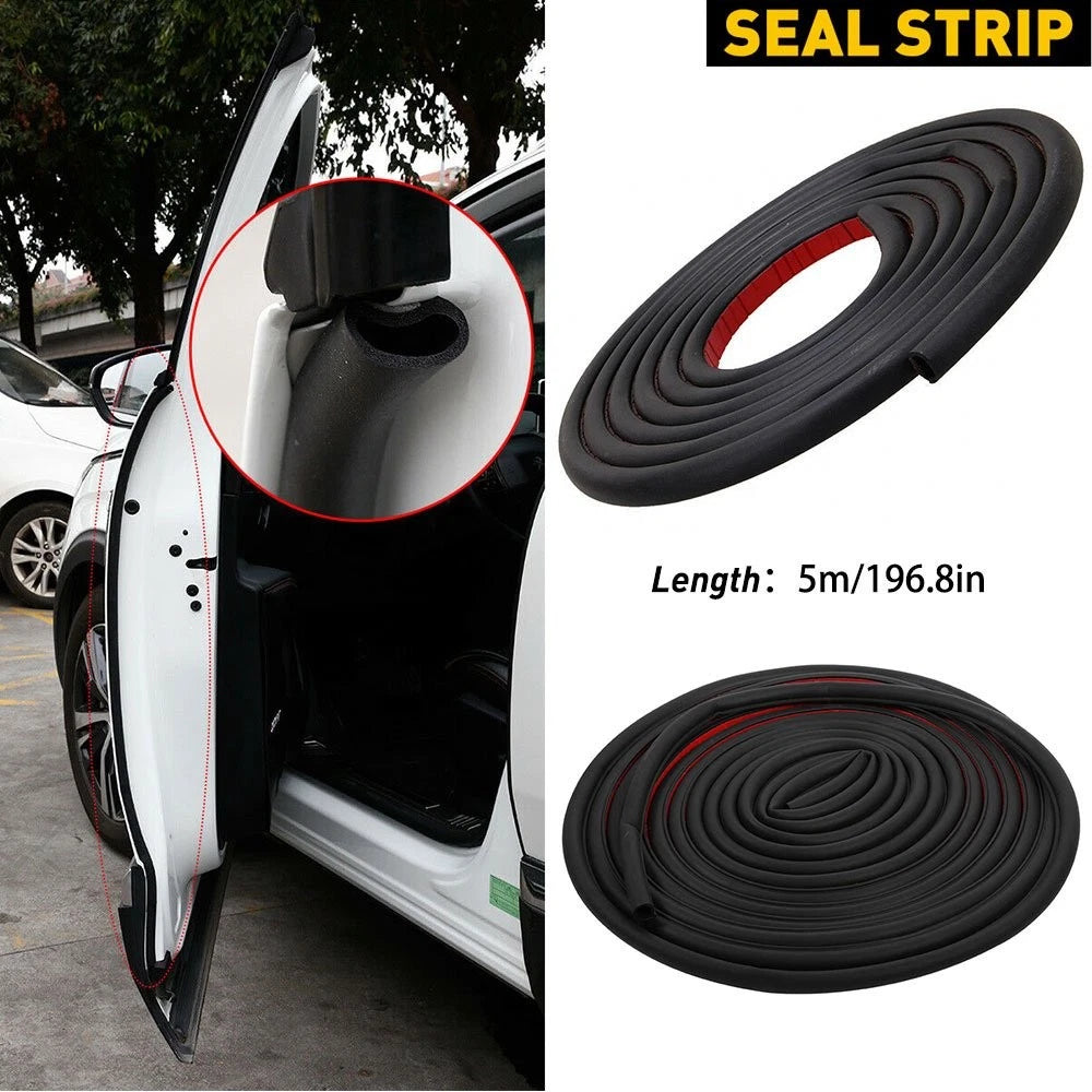 5M D Shape Weather Strip for Car Door Trunk Seal (Universal Fit)