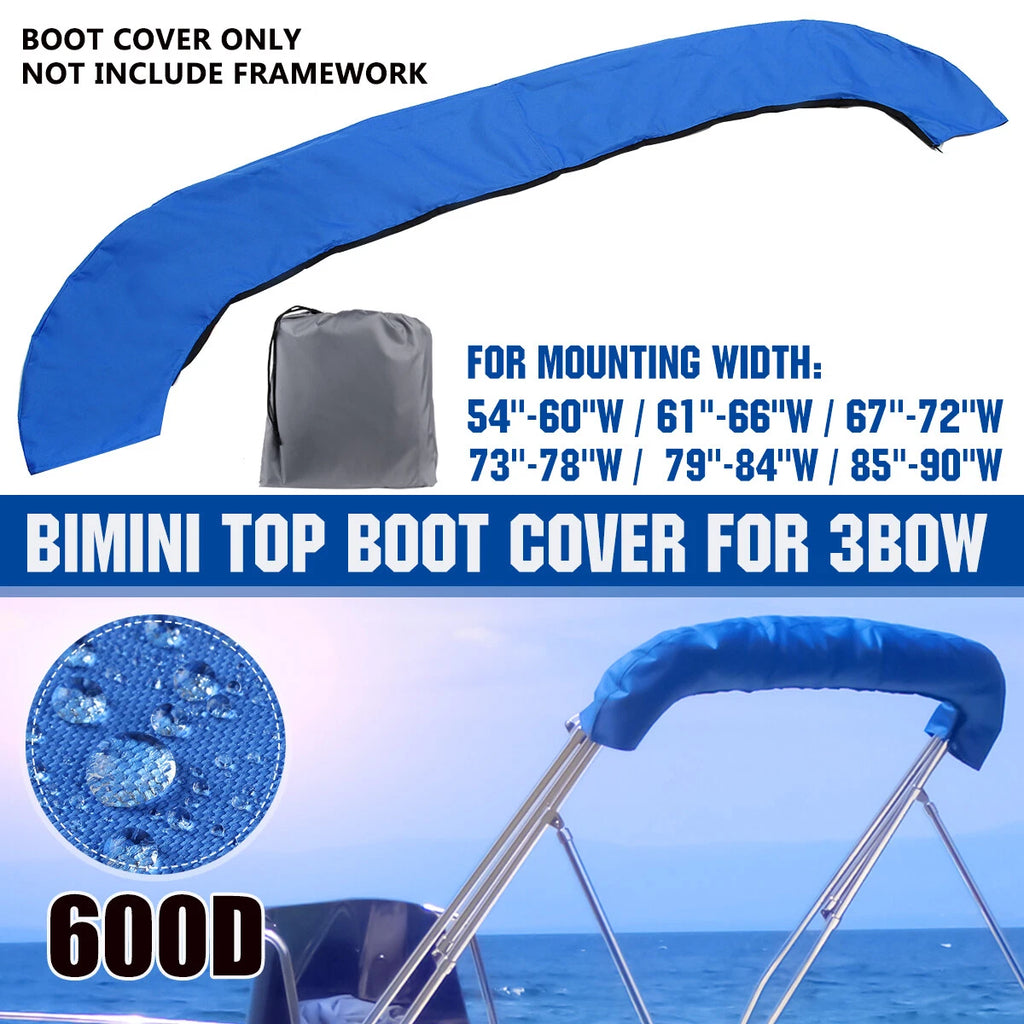 Bimini Top Boot Cover for 3 Bow Boats (600D, Blue)