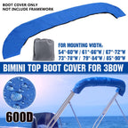 Bimini Top Boot Cover for 3 Bow Boats (600D, Blue)