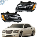 Headlight Assembly for Chrysler 300 (2011–2014) Halogen Black Clear