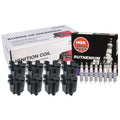 Set of 8 Ignition Coils & Spark Plugs for Chevy Caddy (Hitachi, NGK)