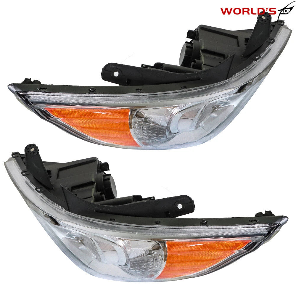 Chrome Housing Amber Corner Halogen Headlights for Hyundai Sonata (2011–2014)