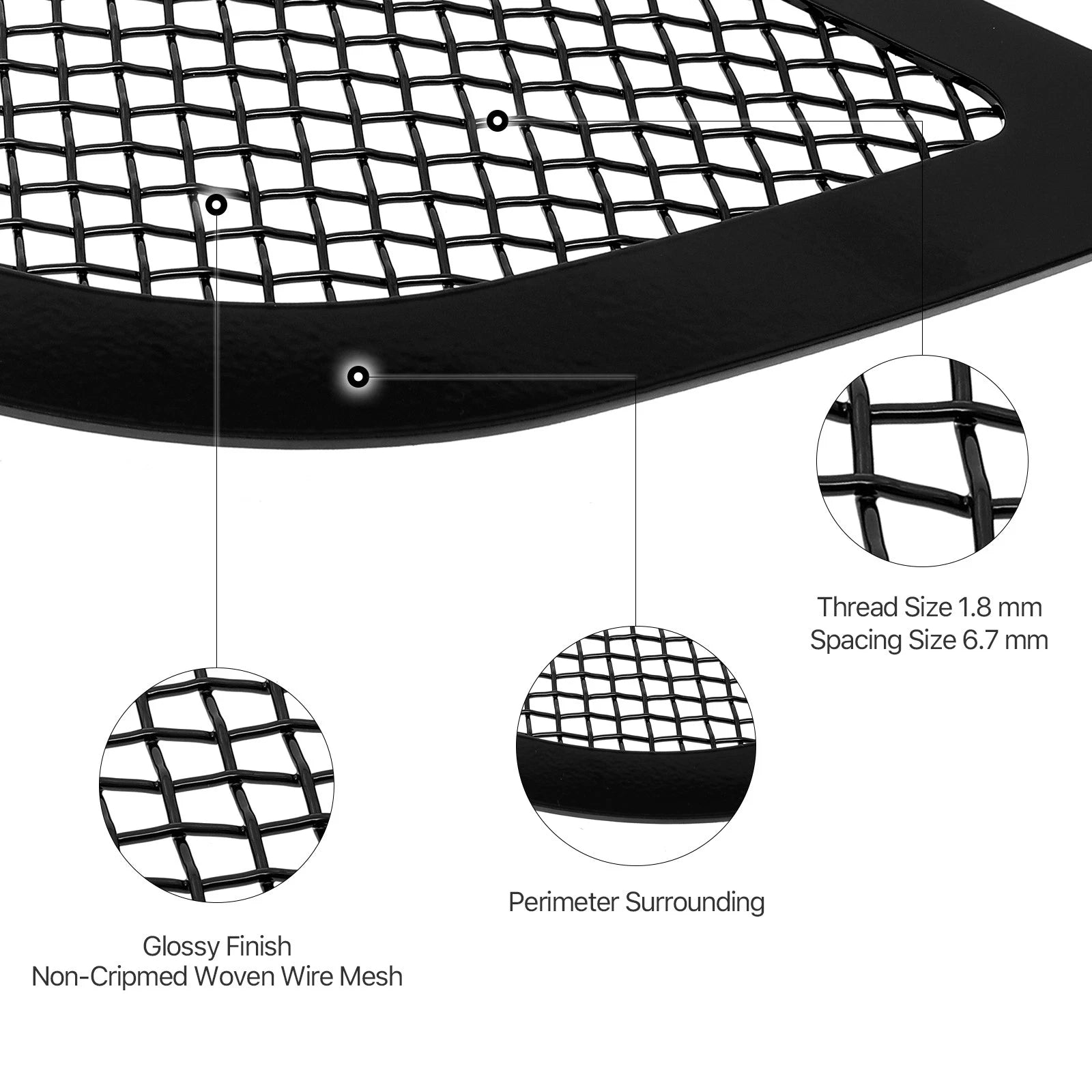Stainless Black Mesh Grille Insert for Chrysler Crossfire (2004-2008)