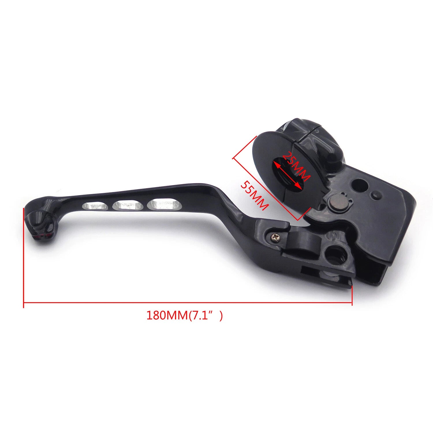 Black Skull Clutch Lever Mount Bracket for Harley Road King (1996–2007) & Sportster (1995–2003)