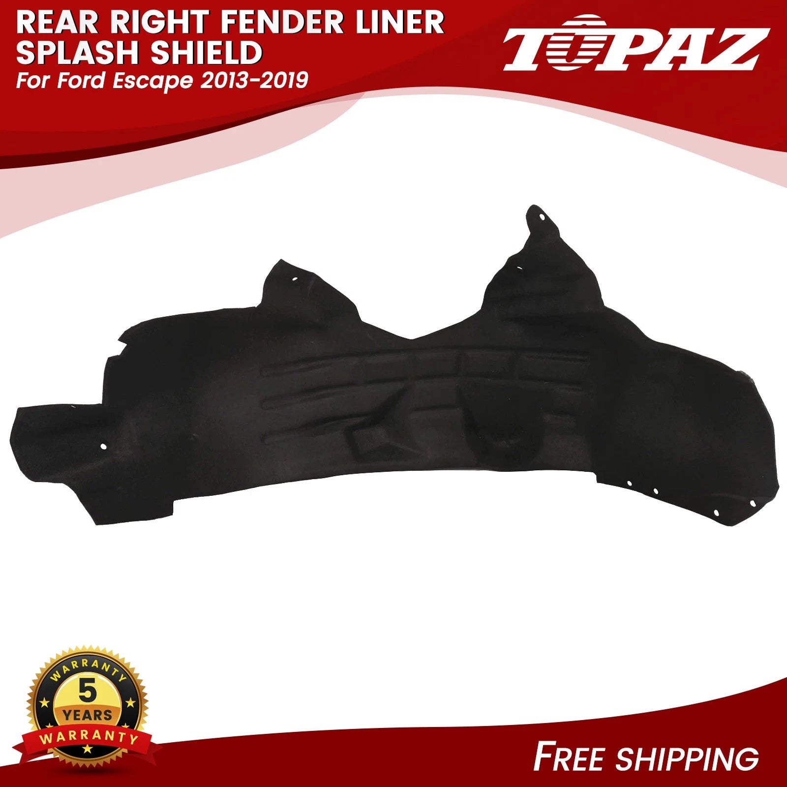 Rear Right Fender Liner Splash Shield for Ford Escape (2013–2019)