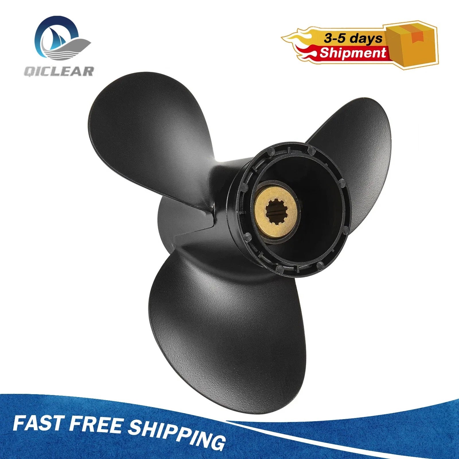 9 1/4x10 Boat Propeller 10 Spline for Suzuki 8-20HP (58100-90L60-019)