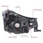 Left Driver Side Headlight for Ford Focus (2008–2011) Chrome Factory Style