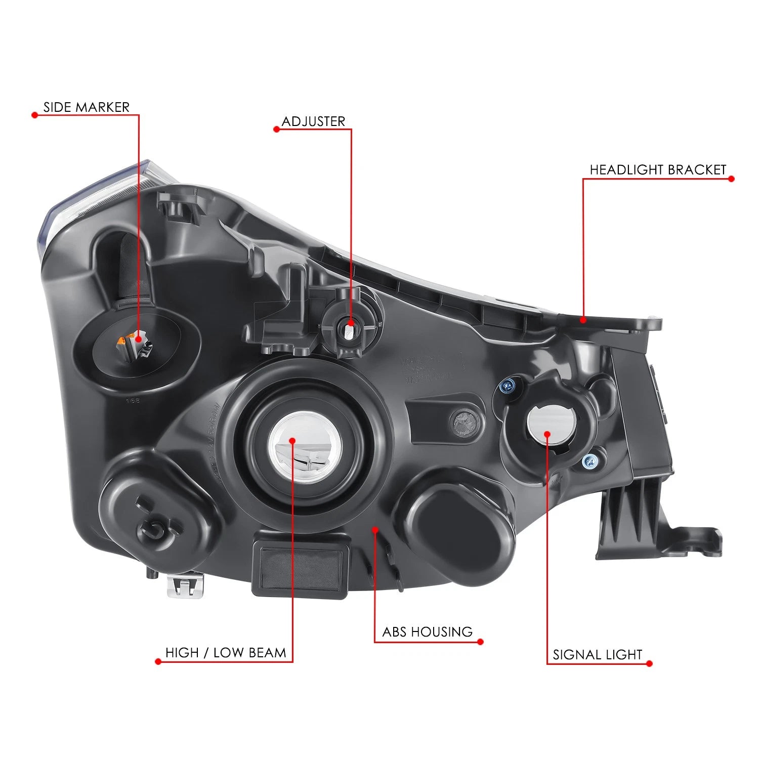 Left Driver Side Headlight for Ford Focus (2008–2011) Chrome Factory Style