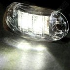 Set of 10 Oval Side Marker Clearance Light Clear Lens White LED for Kenworth (12V)