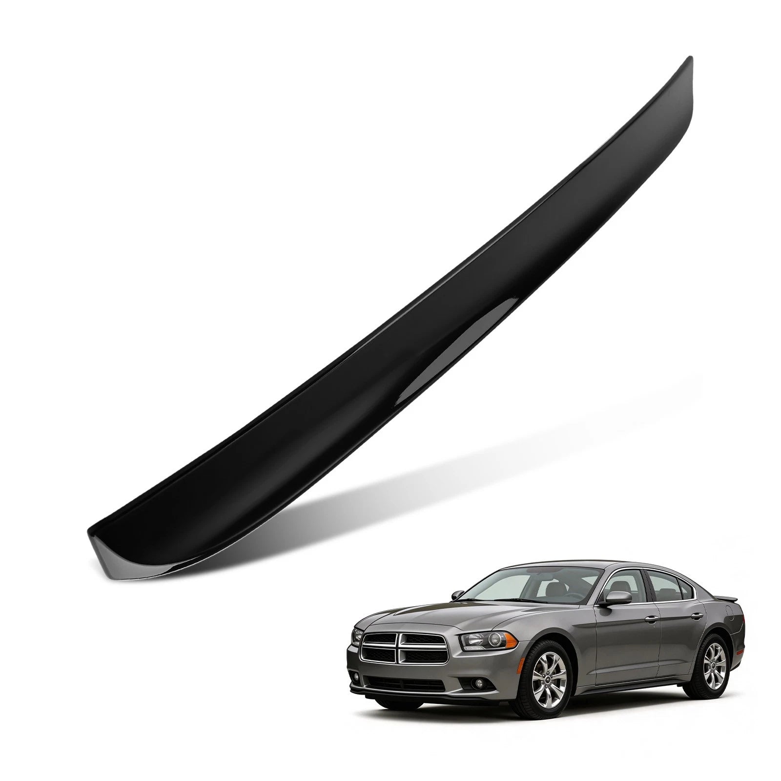 Black Wing Spoiler for Dodge Charger (2011–2023) Gloss Painted ABS