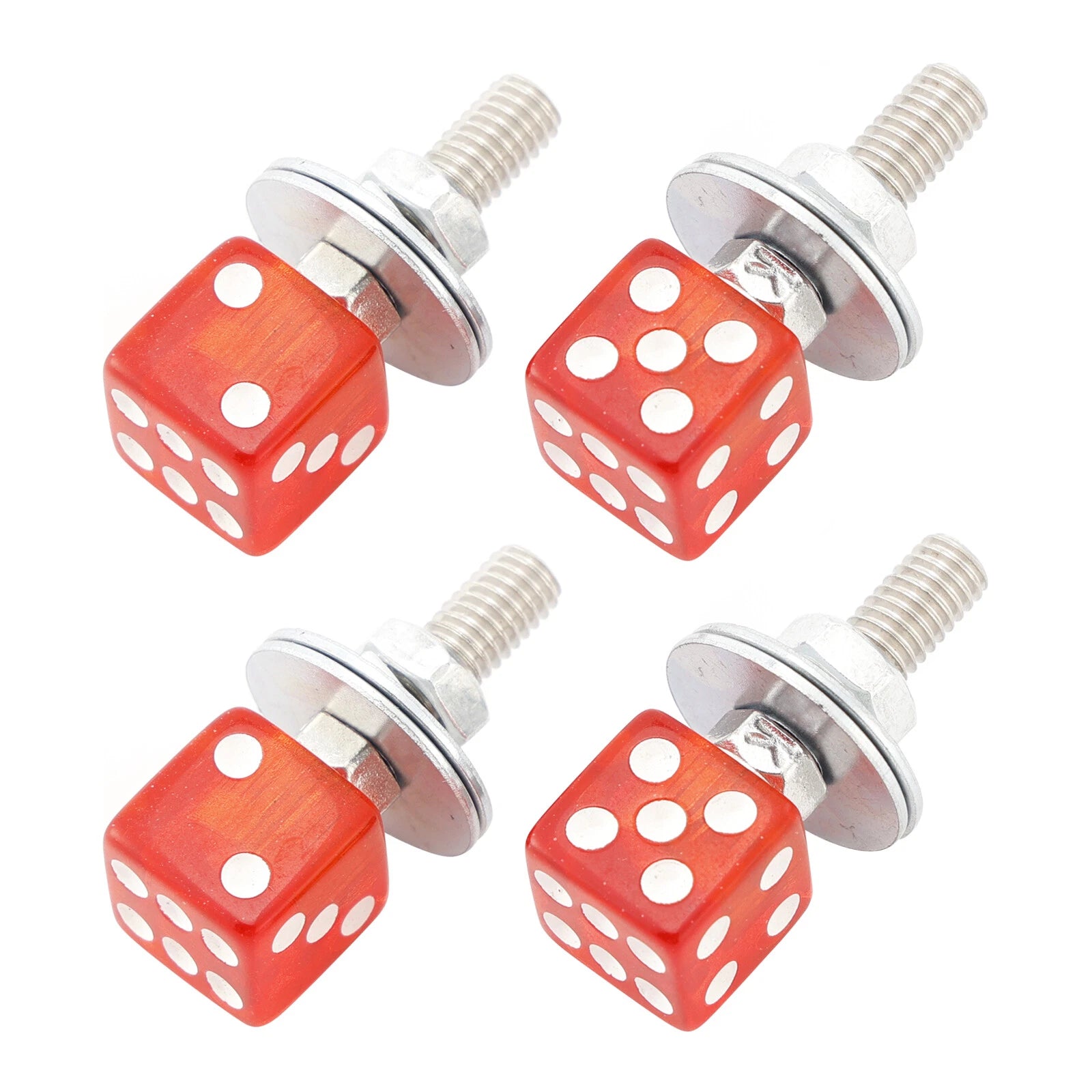 Set of 4 M6 Plastic License Plate Frame Screws Bolts Red for Custom Vehicles