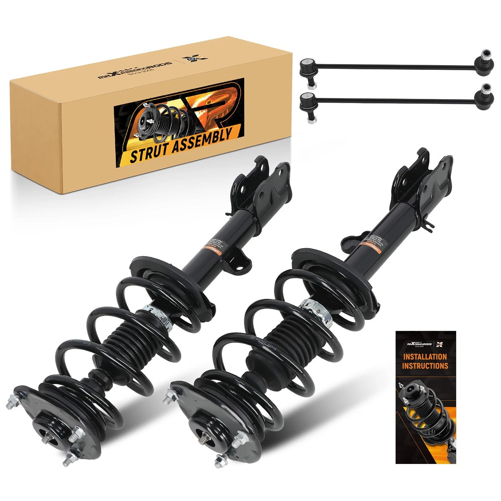 Set of 4 Front Struts & Sway Bar Links for Kia Sorento (2011-2013)