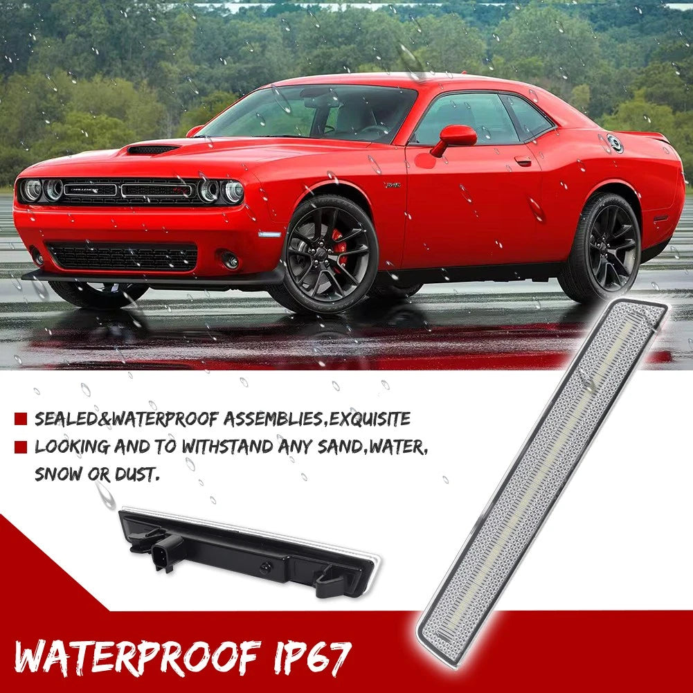 Front Bumper Clear Ice Blue LED Side Marker Light for Dodge Challenger (2015–2023)