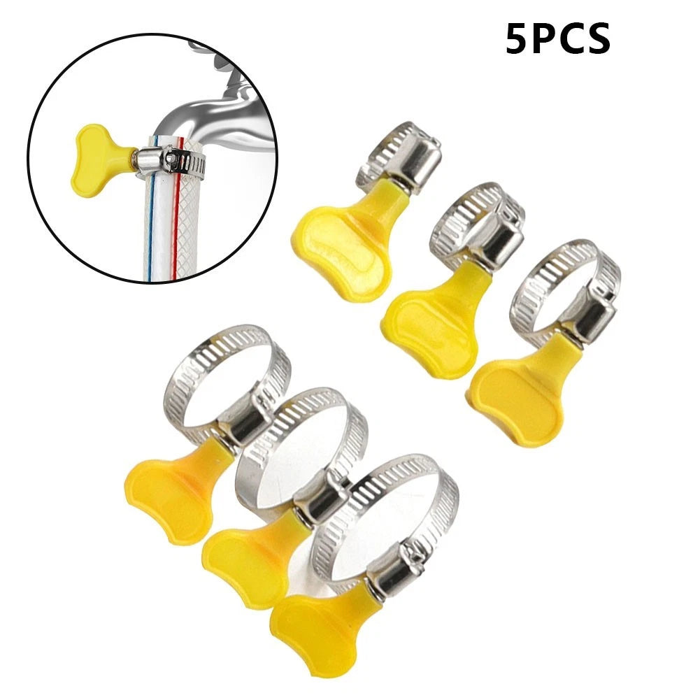 Set of 5 Hose Clamps 10-38mm Corrosion-Resistant Gas Leak Waterproof