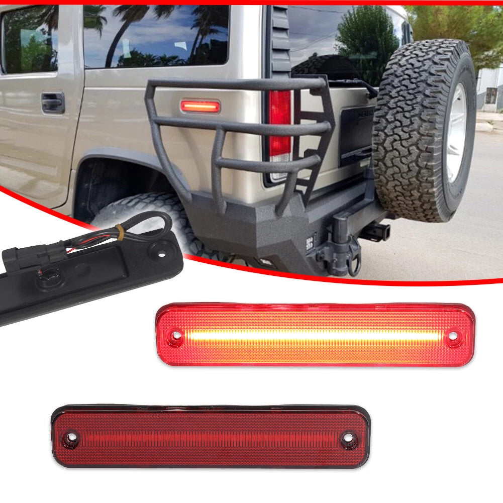 Set of 2 Red Lens LED Fender Side Marker Signal Lights for Hummer H2 (2003–2009)