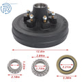 11-Pc Trailer Brake Drum Kit 6 Lug 5.5 Bolt BC 12" X 2" for 5200-6000 Lbs Axle