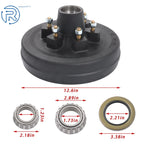 11-Pc Trailer Brake Drum Kit 6 Lug 5.5 Bolt BC 12" X 2" for 5200-6000 Lbs Axle