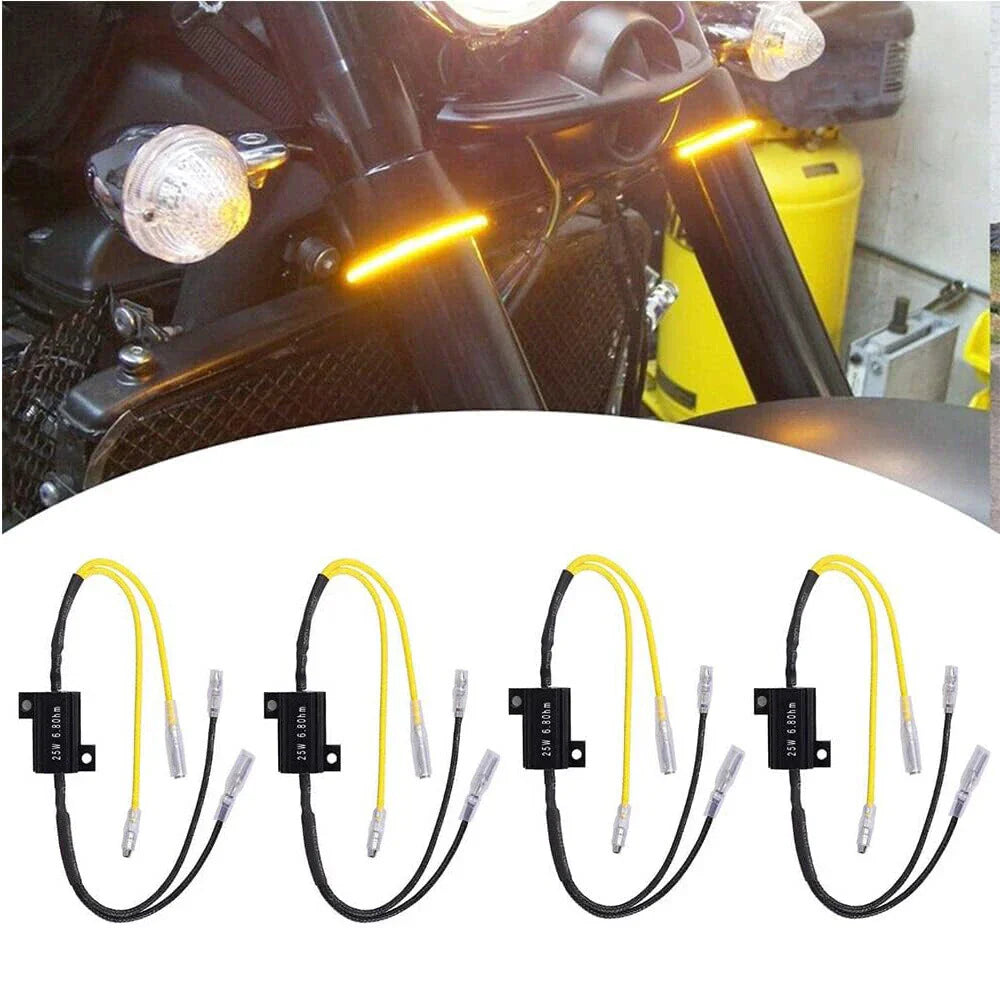 4 x 6.8Ohm 25W LED Mini Turn Signal Resistors for Motorcycle