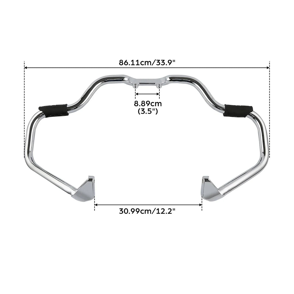 Chrome/Black Mustache Engine Guard Crash Bar for Indian Chieftain (2014-2025)