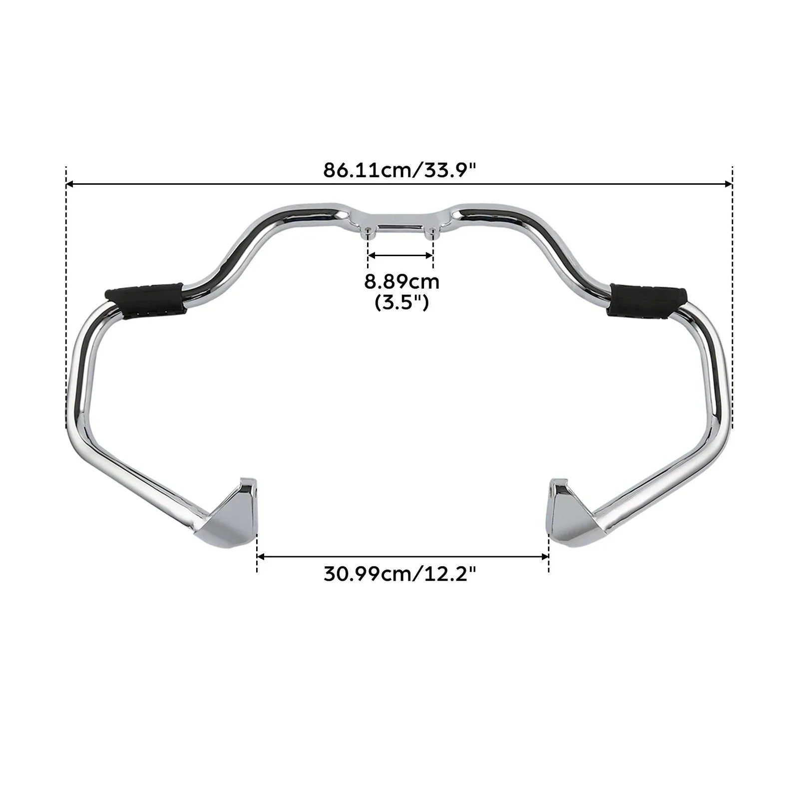 Chrome/Black Mustache Engine Guard Crash Bar for Indian Chieftain (2014-2025)