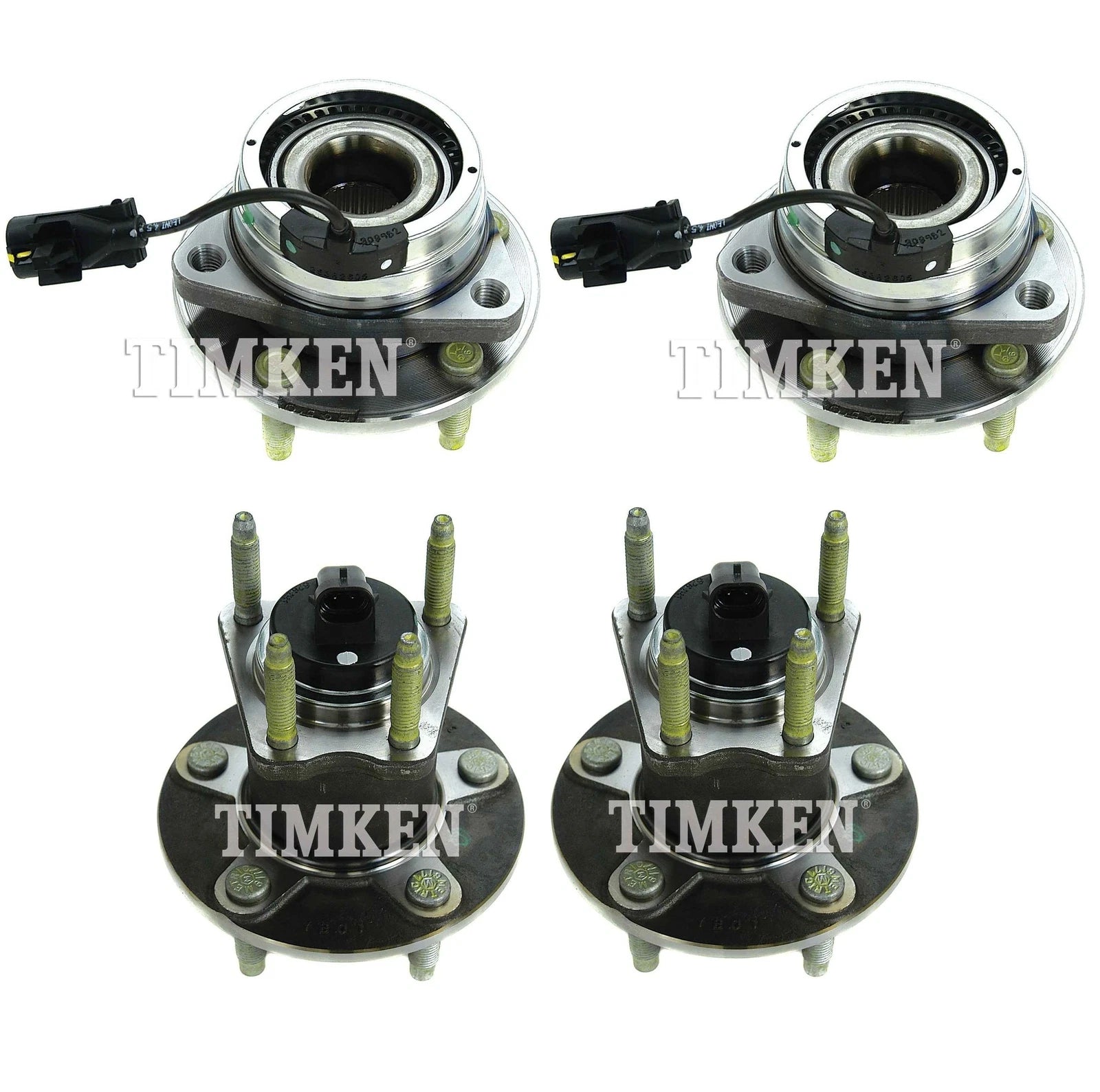 Front & Rear Wheel Bearing & Hub Assembly Kit for Chevy Malibu Pontiac G6 (2004–2012)