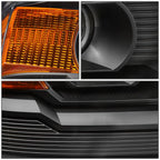 Black Housing Amber Corner Projector Headlight Lamps for GMC Sierra (2014–2018)