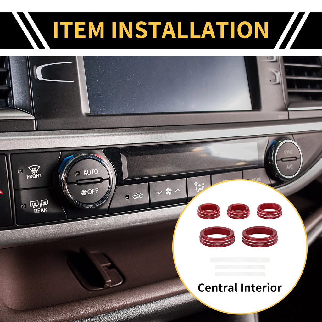 Air Conditioner Volume Switch Knob Cover Ring for Ford Maverick (2022–2024) Red