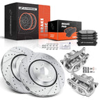 Front Drilled Brake Rotor & Pad+Caliper for Toyota Corolla Matrix (2009–2010)