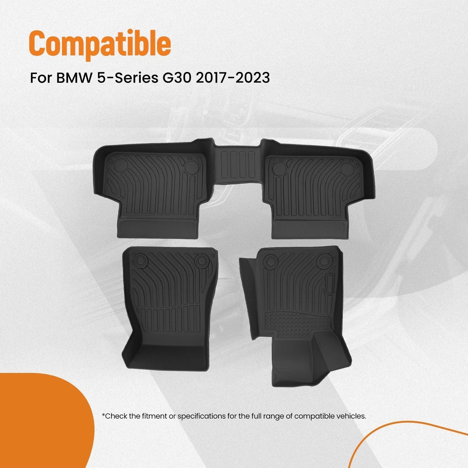 All-Weather Waterproof Floor Mats for BMW 5-Series (2017-2023)
