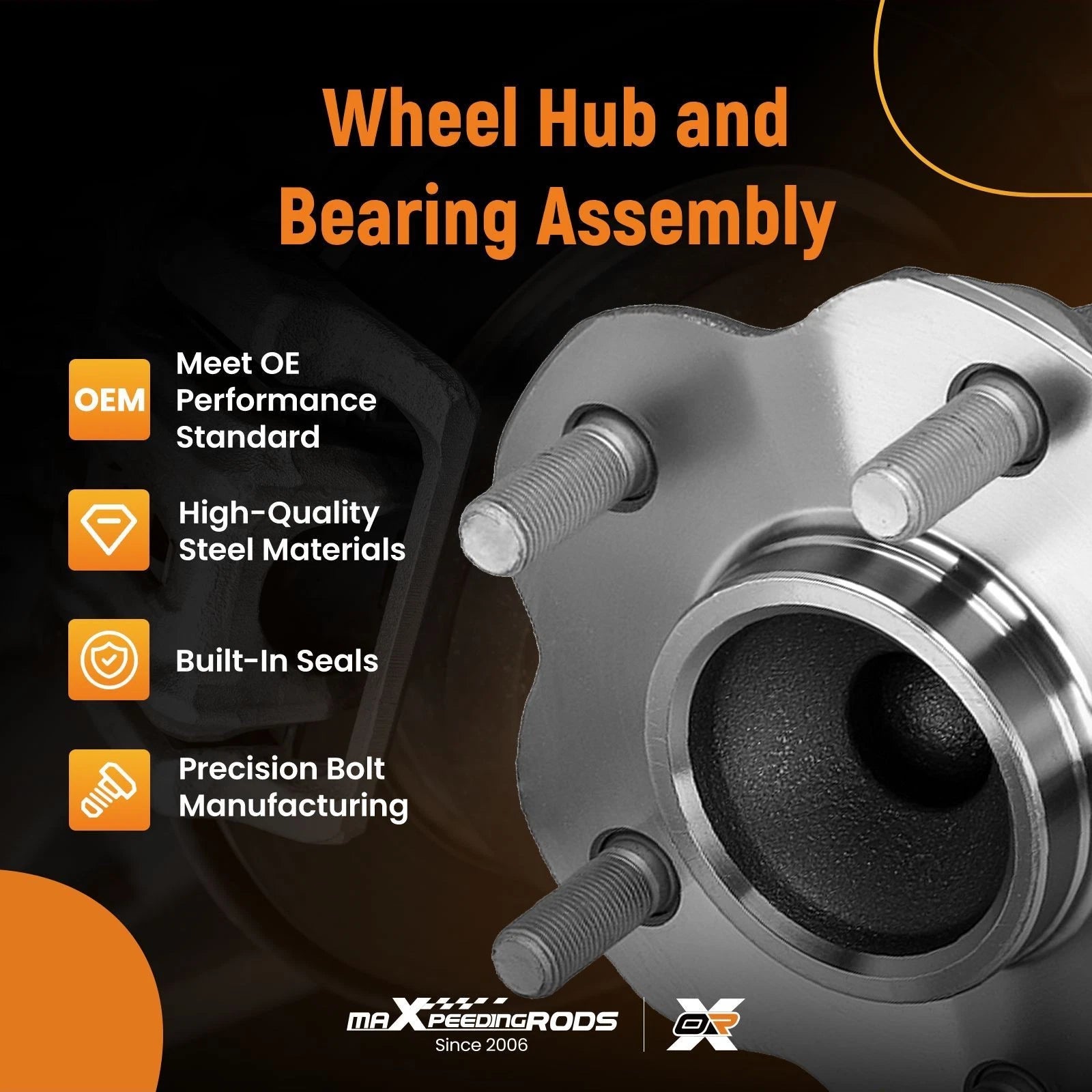 Set of 2 Rear Wheel Hub Bearings for Nissan Sentra (2013–2019)