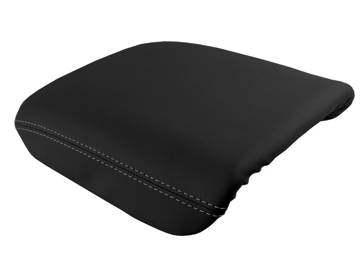 Leather Console Lid Armrest Cover for Honda Pilot (2003–2008) Gray Stitch