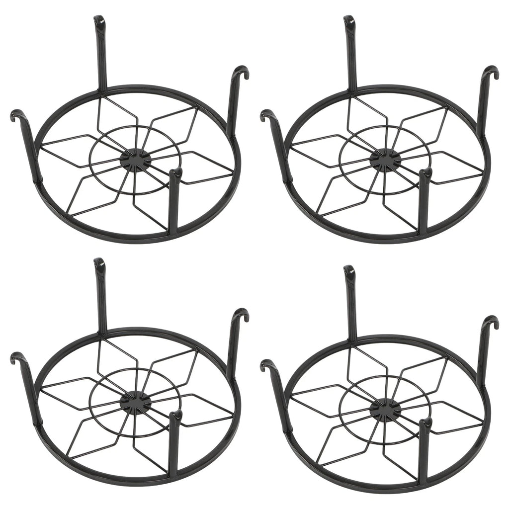 Set of 4 Black Metal Plant Stands for Indoor Outdoor Use