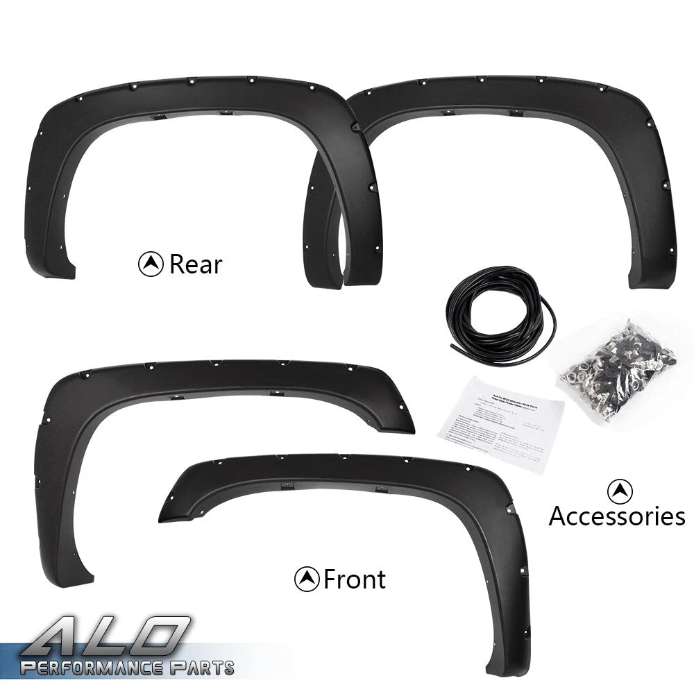 Pocket Rivet Bolt-On Fender Flares for Chevy Silverado GMC Sierra (1999–2006)