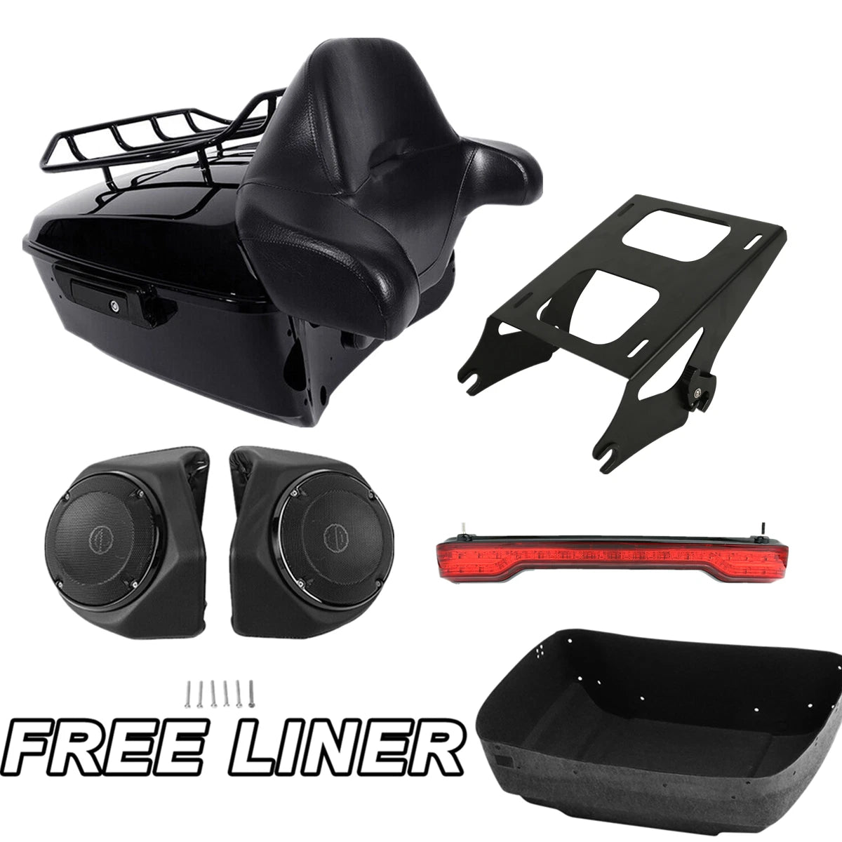 Trunk Pad Light Speakers for Harley Touring Road King (2014–2025)