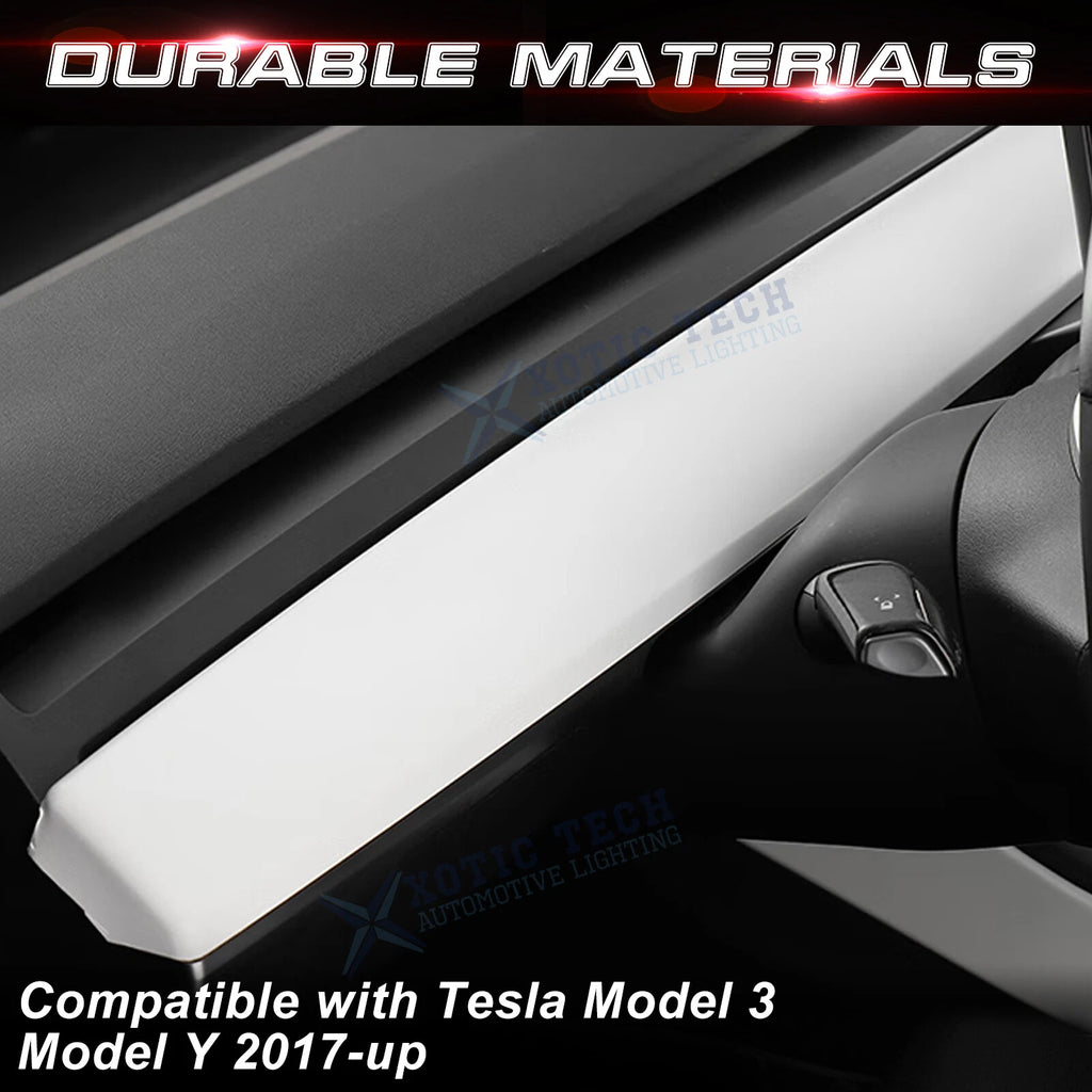 ABS Interior Dashboard Cover Trim White for Tesla Model 3 (2017–2023), Tesla Y (2020–2025) 2PCS