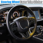 Black Inner Steering Wheel Cover Trim Set for Dodge Challenger Charger (2015-2020)
