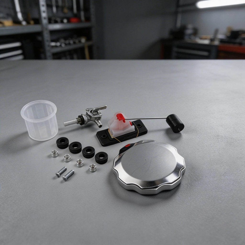 57 Gallon Fuel Gas Tank Cap with Petcock & Filter Gauge for Power Equipment