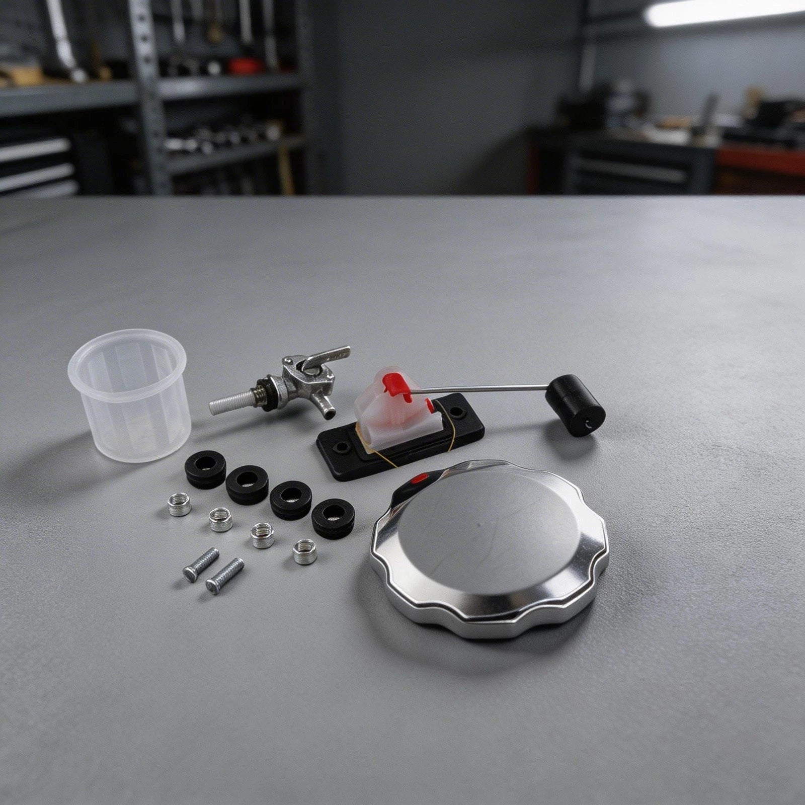 57 Gallon Fuel Gas Tank Cap with Petcock & Filter Gauge for Power Equipment