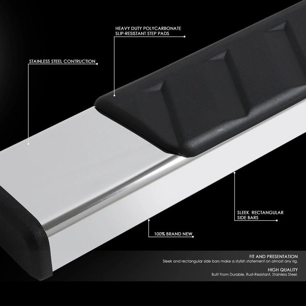 5" Stainless Steel Flat Running Boards for Tacoma Double Cab (2005–2022)