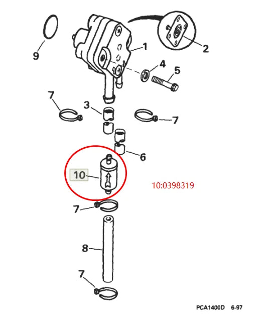 Fuel Filter Assembly for Evinrude Johnson Boat (0360941, 360941)