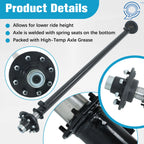Trailer Axle 7000 lb Idler 8 Lug 95" Hubface 80" Spring Center 8x6.5 Bolt