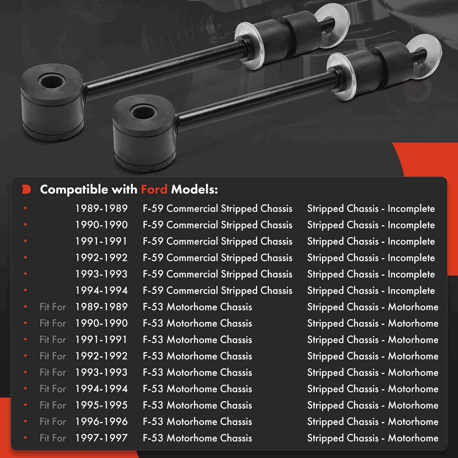2X Front Sway Bar Link for F-59 Commercial Stripped Chassis (1989–1994)