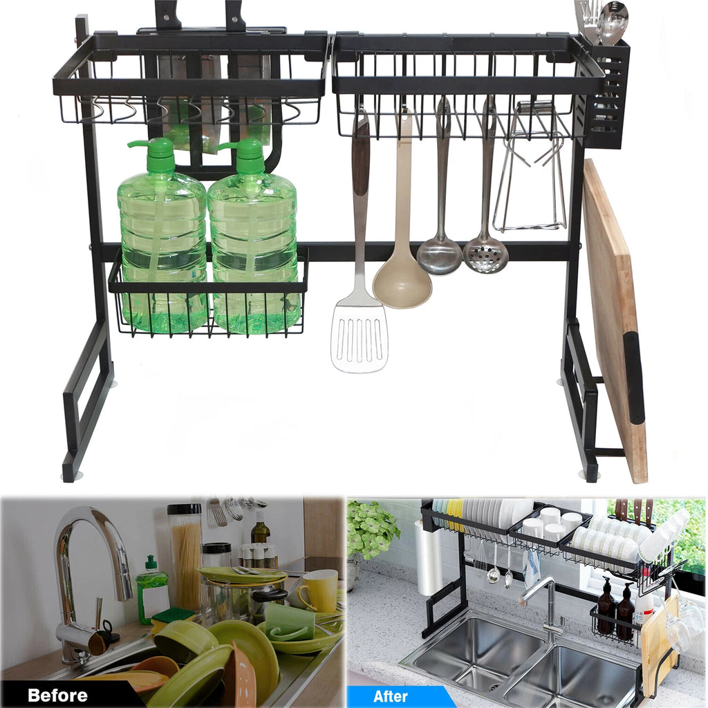 Stainless Steel Dish Rack with Cutlery Holder for Kitchen (2023)