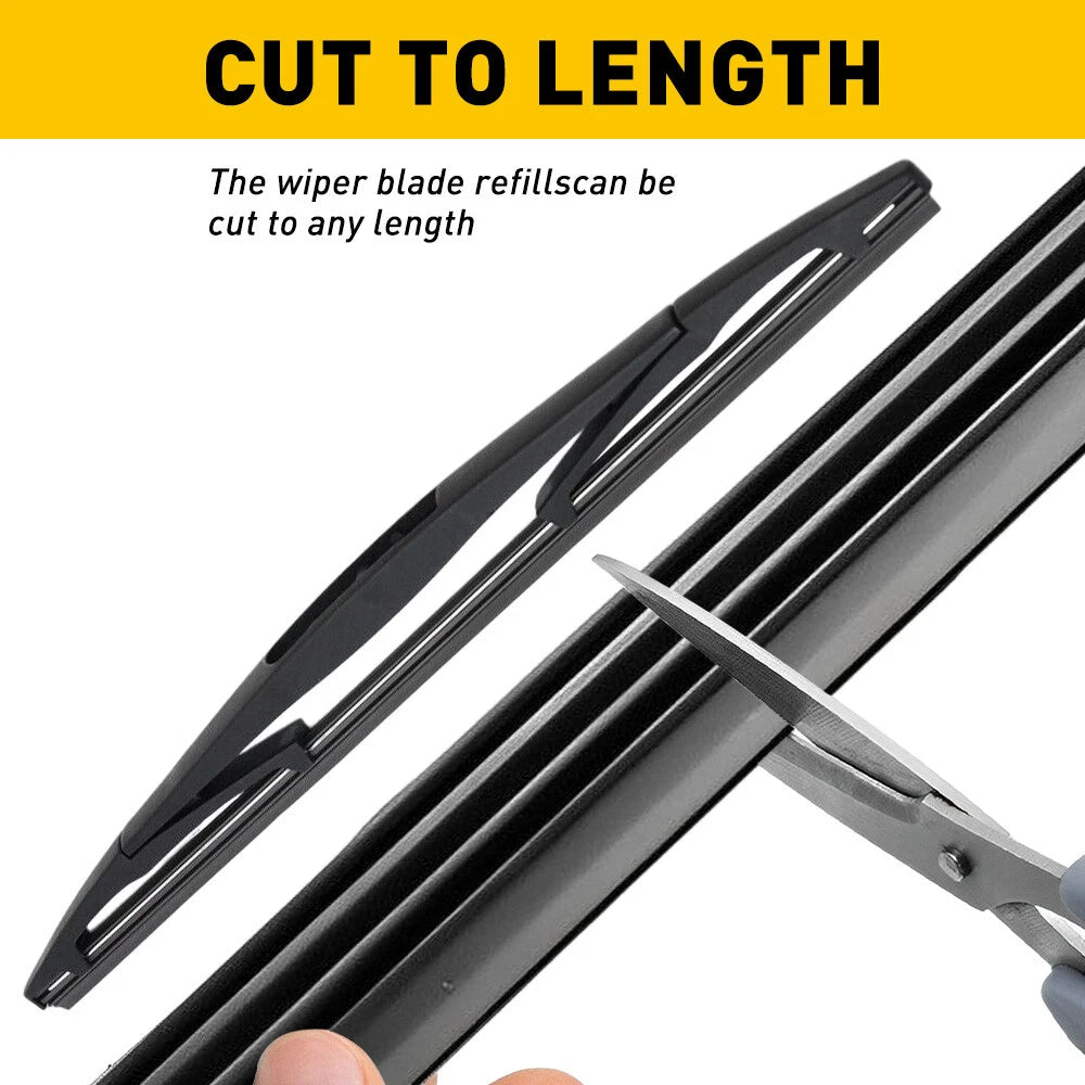Set of 4 Rubber Frameless Windshield Wiper Blades for Car Bus (Universal)