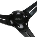 6-Bolt Deep Dish Steering Wheel for Universal Fit (Black Spoke, Purple Stripe)