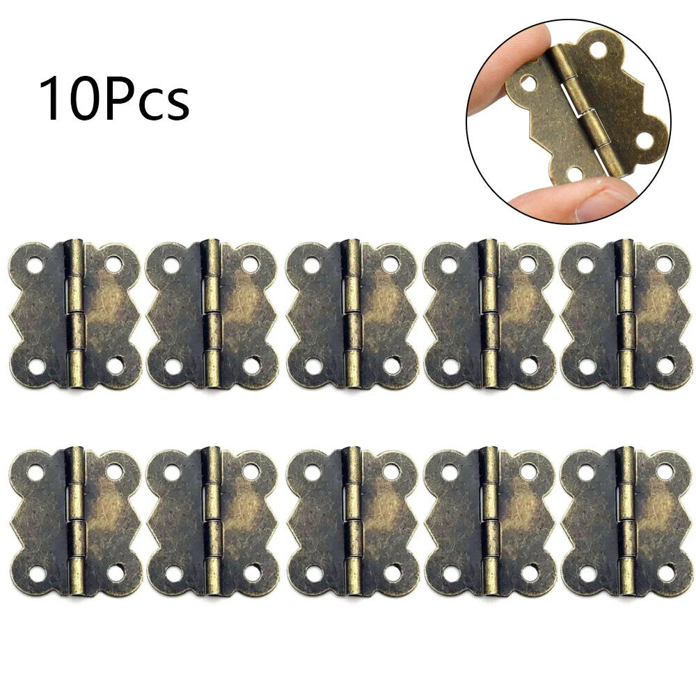 10Pc Antique Butterfly Hinge for Jewelry Chest, Wine Box, Dollhouse (25x30mm)