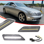 Clear White LED Side Marker Lights for Mercedes Benz CLS-Class (2006–2011)