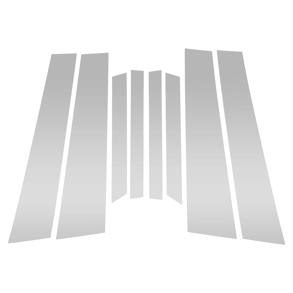 Set of 8 Door Pillar Window Trim for BMW X6 (2015–2019) Silver Tone