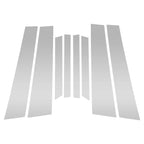 Set of 8 Door Pillar Window Trim for BMW X6 (2015–2019) Silver Tone